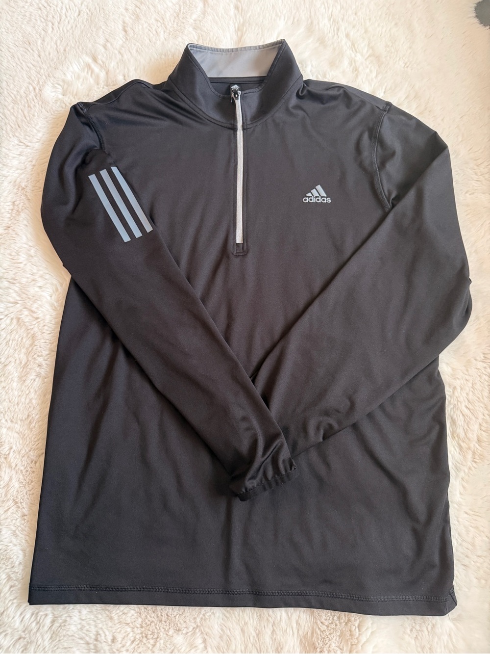 Adidas GOLF Black Half-Zip Pullover with Light Gray Accents, XL